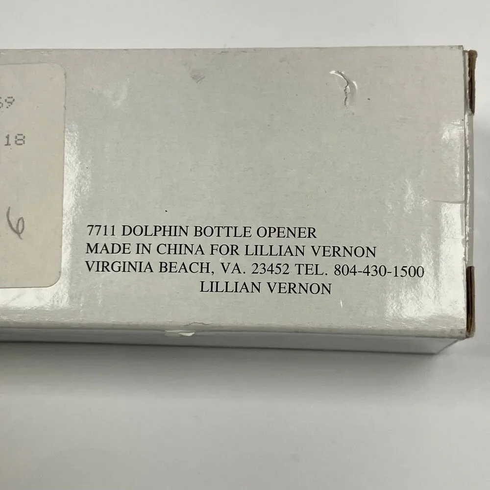 Lillian Vernon Dolphin Bottle Opener Silver Plated Twist And Pop Opener With Box